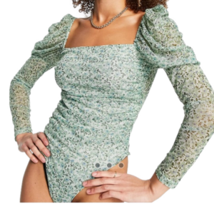 ASOS Green Floral Bodysuit